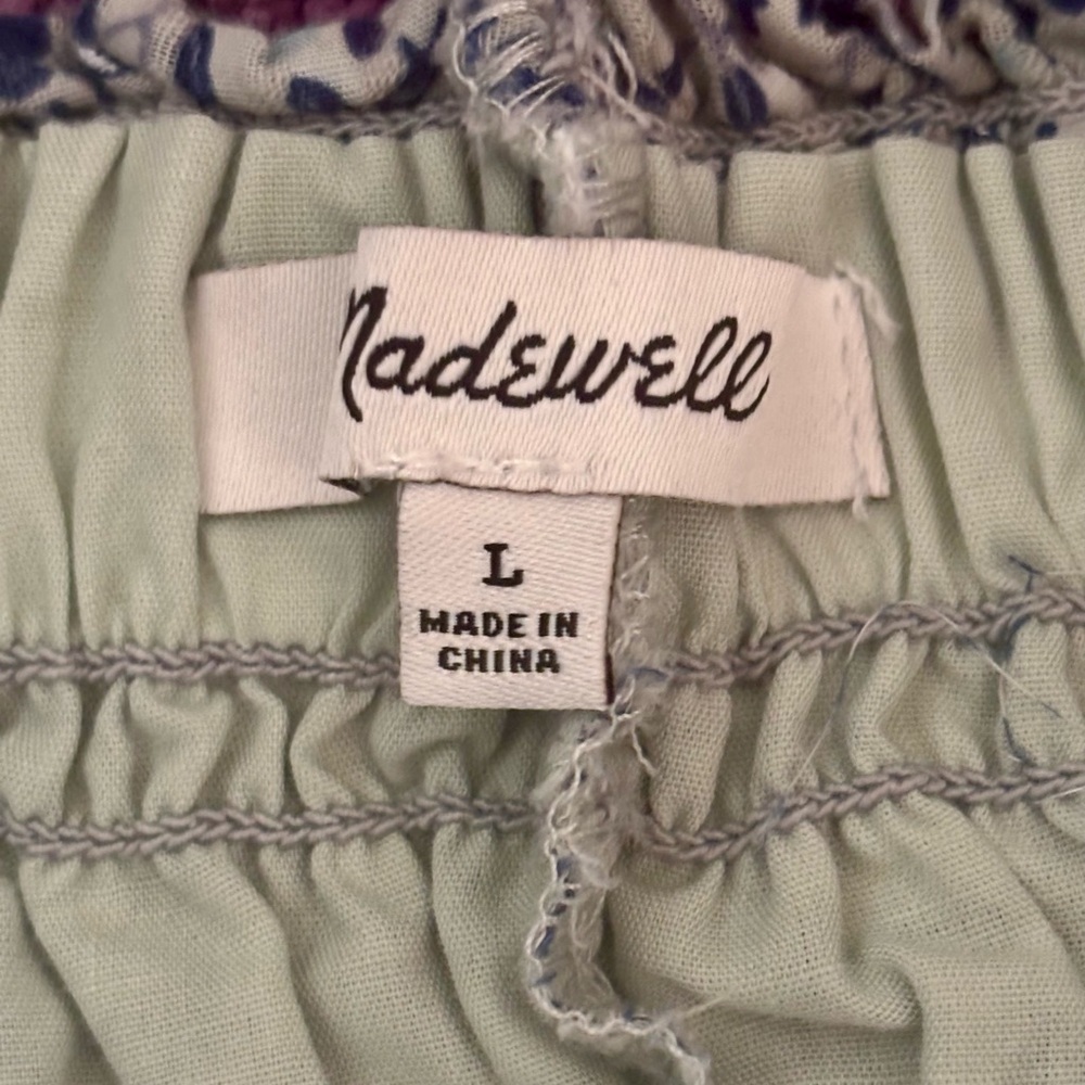 Madewell Glassware Blue Pull-On Smocked Shorts Jr. Size Large - Picture 6 of 9